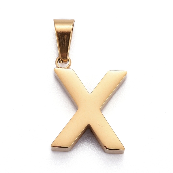 

PandaHall Ion Plating(IP) 304 Stainless Steel Letter Pendants, Manual Polishing, Alphabet, Golden, Letter.X, 18x13.5x4mm, Hole: 6.5x3.5mm...