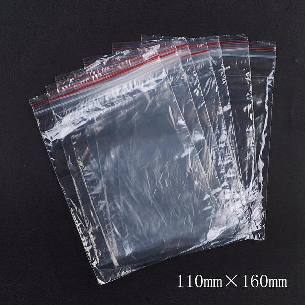 

PandaHall Plastic Zip Lock Bags, Resealable Packaging Bags, Top Seal, Self Seal Bag, Rectangle, Red, 16x11cm, Unilateral Thickness: 1.1 Mil...