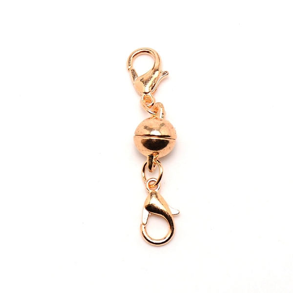 

PandaHall Alloy Magnetic Clasps, with Lobster Claw Clasps, Round, Golden, 40mm Alloy Round
