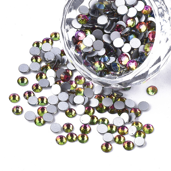 

PandaHall Glass Flat Back Rhinestone Cabochons, Back Plated, Faceted Half Round, Colorful, SS20, 4.6~4.8x2mm, about 1440pcs/bag Glass..., Multicolor