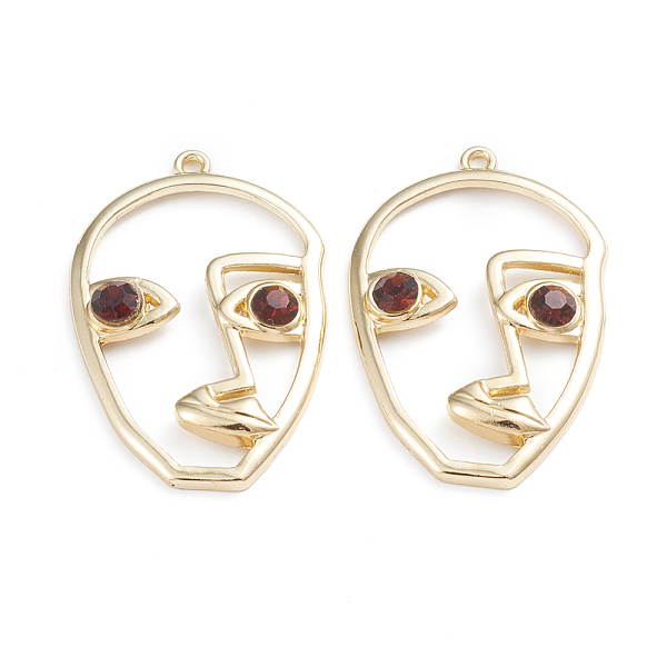 

PandaHall Alloy Open Back Bezel Pendants, For DIY UV Resin, Epoxy Resin, Pressed Flower Jewelry, with Rhinestone, Abstract Face, Golden...