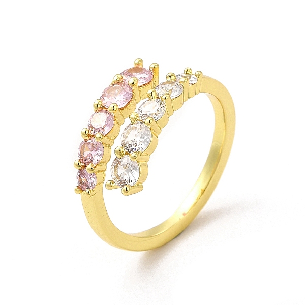 

PandaHall Clear & Pink Cubic Zirconia Adjustable Ring, Rack Plating Brass Jewelry for Women, Long-Lasting Plated, Cadmium Free & Lead Free...