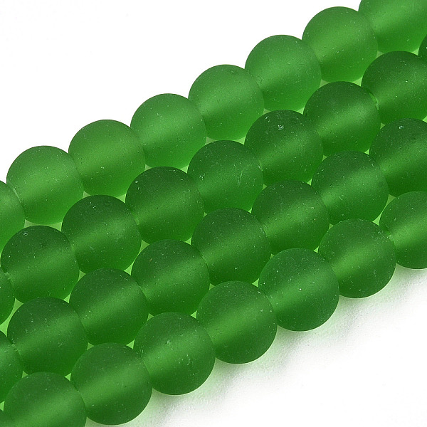 

PandaHall Transparent Glass Beads Strands, Frosted, Round, Green, 6~6.5mm, Hole: 1.4mm, about 67~70pcs/strand, 14.76 inch~15.16 inch...
