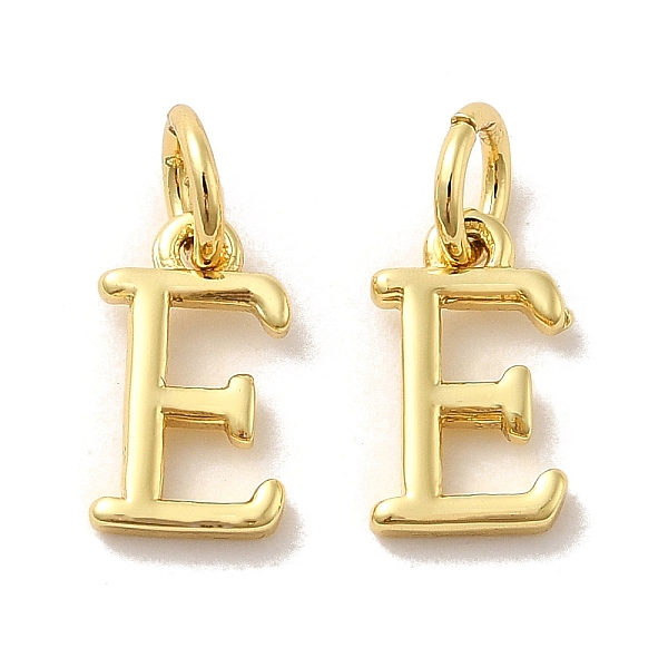 

PandaHall Brass Pendants, with Jump Ring, Letter E, 10x6x1.5mm, Ring: 5x1mm, inner diameter: 3mm Brass Letter E