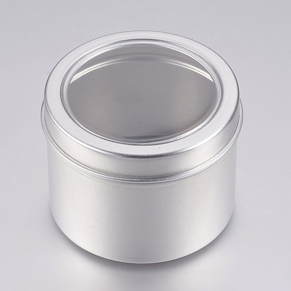 

PandaHall Round Aluminium Tin Cans, Aluminium Jar, Storage Containers for Jewelry Beads, Candies, with Slip-on Lid and Clear Window...