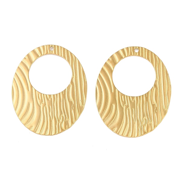 

PandaHall Ion Plating(IP) 304 Stainless Steel Pendants, Oval Charm, Real 18K Gold Plated, 44x35x0.9mm, Hole: 1.2mm 304 Stainless Steel Oval