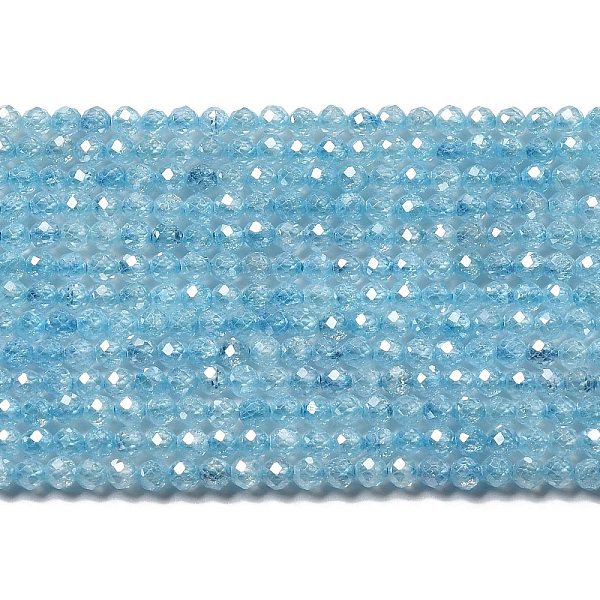 

PandaHall Cubic Zirconia Bead Strands, Faceted Rondelle, Sky Blue, 3mm, Hole: 0.6mm, about 131pcs/strand, 15.16 inch(38.5cm) Cubic Zirconia...