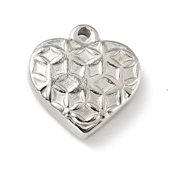 

PandaHall 201 Stainless Steel Machine Polishing Charms, Heart, Stainless Steel Color, 12.5x12x3mm, Hole: 1.2mm 201 Stainless Steel Heart