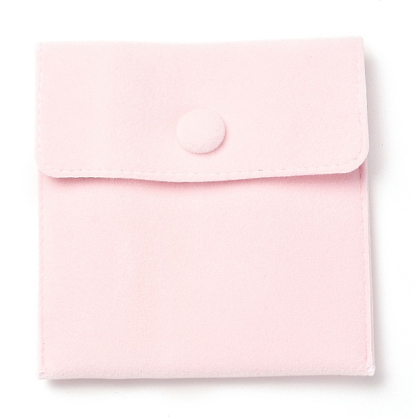 

PandaHall Square Velvet Jewelry Bags, with Snap Fastener, Pink, 10x10x1cm Velvet Pink