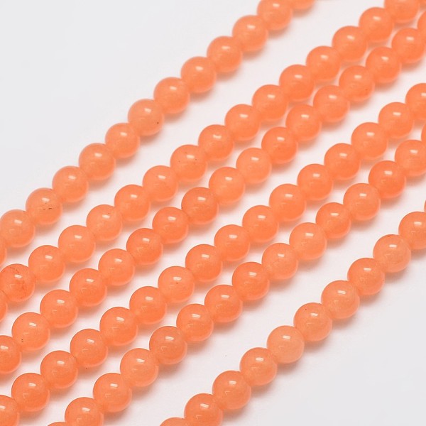 

PandaHall Natural & Dyed Malaysia Jade Bead Strands, Round, Light Salmon, 6mm, Hole: 0.8mm, about 64pcs/strand, 15 inch Malaysia Jade Round..., Red
