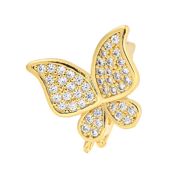 

PandaHall Rack Plating Brass Micro Pave Clear Cubic Zirconia Twister Clasps, Long-Lasting Plated, Lead Free & Cadmium Free, Butterfly, Real...