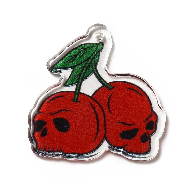 

PandaHall Printed Transparent Acrylic Pendants, Skull Pattern, 32.5x31.7x2.5mm, Hole: 2mm Acrylic Skull