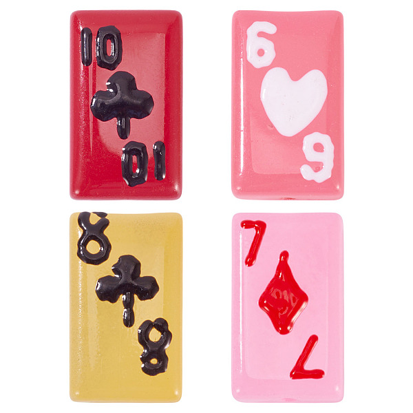 4Pcs Painted Glass Beads Enamel Beads