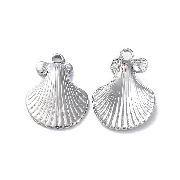 

PandaHall 304 Stainless Steel Pendants, Shell Charm, Stainless Steel Color, 21x15.5x3.5mm, Hole: 2mm 304 Stainless Steel Shell Shape