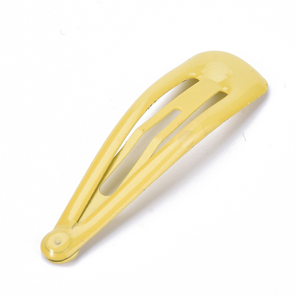 

PandaHall Spray Painted Iron Snap Hair Clips, with Enamel, Yellow, 46.5x13mm Iron Yellow