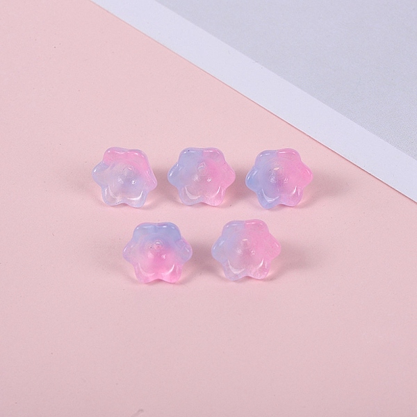 

PandaHall Glass Beads, Lily Flower, Pearl Pink, 12x8mm, Hole: 1.4mm Glass Flower