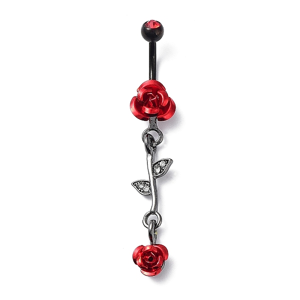 Hyacinth Rhinestone Charm Dangle Belly Rings