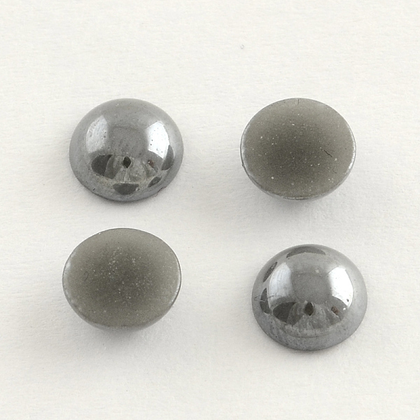 

PandaHall Pearlized Plated Opaque Glass Cabochons, Half Round/Dome, Gray, 7.5~8x3~4mm Glass Half Round Gray