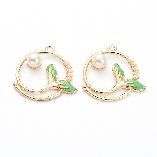 

PandaHall Alloy Enamel Pendants, Jewelry Accessory, Light Gold, Ring with Tail Shape, Lime Green, 30.5x29x7.5mm, Hole: 1.8mm Alloy+Enamel...