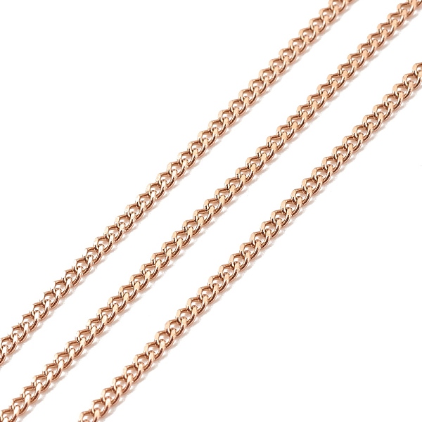 

PandaHall Ion Plating(IP) 304 Stainless Steel Curb Chains, Soldered, with Spool, Rose Gold, 2.5x2x0.5mm, about 32.81 Feet(10m)/Roll 304...