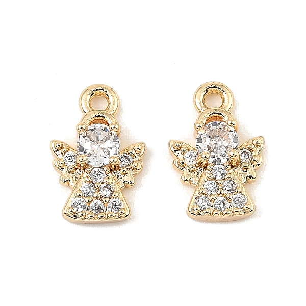 Brass Micro Pave Cubic Zirconia Charms