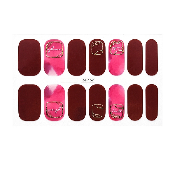 

PandaHall Full Wraps Nail Polish Stickers, Self-Adhesive, for Nail Decals Design Manicure Tips Decorations, Pale Violet Red, 14pcs/sheet...