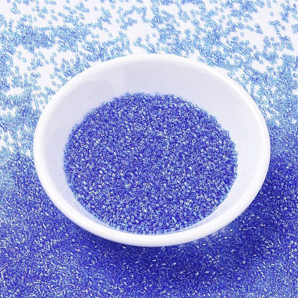 

PandaHall MIYUKI Delica Beads, Cylinder, Japanese Seed Beads, 11/0, (DB1250) Transparent Azure AB, 1.3x1.6mm, Hole: 0.8mm, about 2000pcs/10g..., Blue