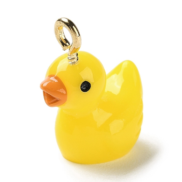 

PandaHall Opaque Resin Cartoon Pendants, Duck Charms with Platinum Tone Iron Loops, Yellow, 18~21.5x17x11.5mm, Hole: 2.3mm Iron+Resin Duck...