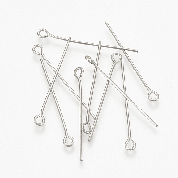 

PandaHall 304 Stainless Steel Eye Pin, Stainless Steel Color, 50x0.7mm, Hole: 2.5mm 304 Stainless Steel