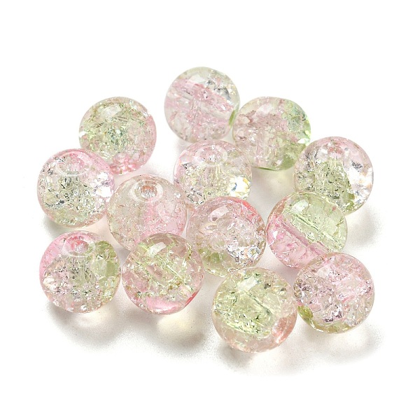 

PandaHall Transparent Spray Painting Crackle Glass Beads, Round, Pink, 8mm, Hole: 1.6mm, 300pcs/bag Glass Round Pink