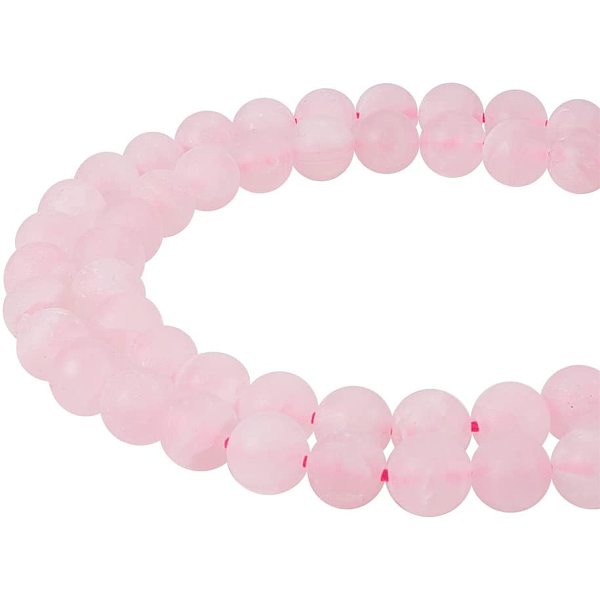 

PandaHall Frosted Natural Rose Quartz Bead Strands For Jewelry Making, Round, 8mm, Hole: 1mm, about 51 pcs/strand,about 15.3inchs Rose...