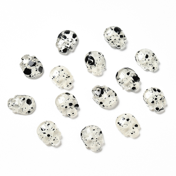 

PandaHall Spot Pattern Resin Cabochons, Nail Art Decoration Accessories, Skull, Clear, 8x6x2mm Resin Skull Clear