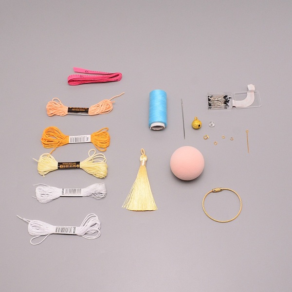 

PandaHall DIY Hand JuQiu Punch Needle Making Kits, Including Foam Balls, Needles, Cotton Thread, Bells, Tassels and Iron Rings, Champagne...