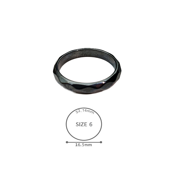 

PandaHall Synthetic Hematite Plain Band Rings, US Size 6(16.5mm) Hematite Flat