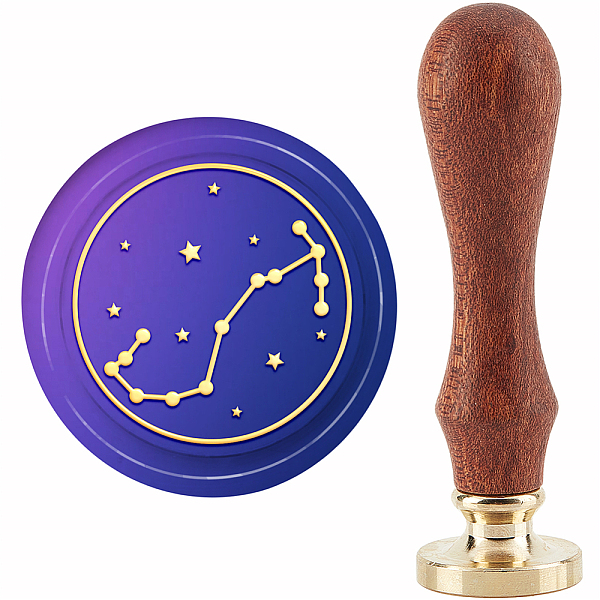 

PandaHall CRASPIRE Scorpio Wax Seal Stamp Constellation Wax Stamp 30mm/1.18inch Removable Brass Head Sealing Stamp with Wooden Handle for...