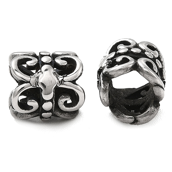 

PandaHall 304 Stainless Steel European Beads, Large Hole Beads, Column with Flower, Antique Silver, 7x7mm, Hole: 4.3mm 304 Stainless Steel...