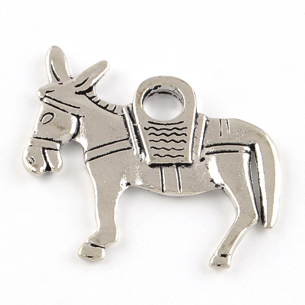 

PandaHall Tibetan Style Alloy Pendants, Cadmium Free & Lead Free, Donkey, Antique Silver, 34x36x2.5mm, Hole: 5.5mm, about 128pcs/1000g Alloy...