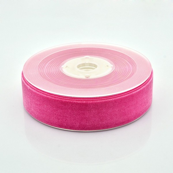 

PandaHall Polyester Velvet Ribbon for Gift Packing and Festival Decoration, Deep Pink, 1 inch(26mm), about 25yards/roll(22.86m/roll) Velvet...