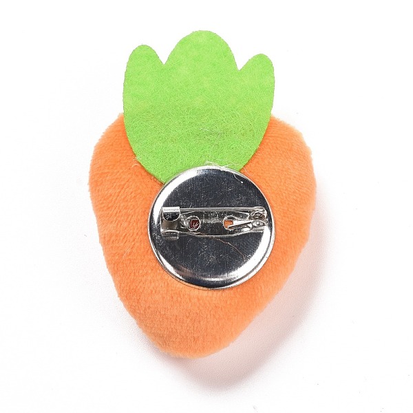 

PandaHall Carrot Cotton & Non-Woven & Velvet Fabric Brooch, Cartoon Doll Iron Lapel Pin for Girl Women, Sandy Brown, 62x41x21mm Cotton