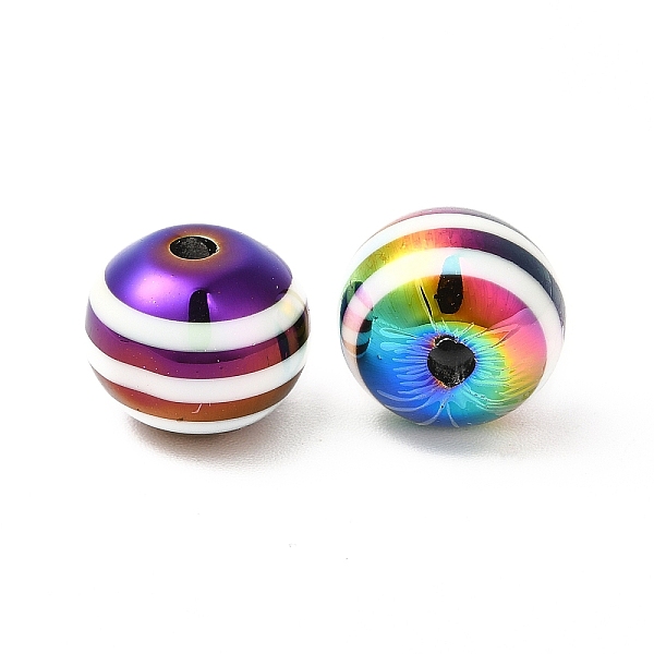 

PandaHall Stripe Resin Beads, AB Color, Rondelle, Colorful, 12x10mm, Hole: 2~2.5mm Resin Rondelle