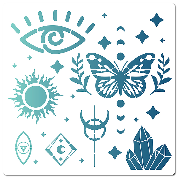 

PandaHall GORGECRAFT 12"X12"Tarot Stencil Butterfly Demon Eye Templates Sun Card Reusable Templates Plastic Drawing Painting Stencils...