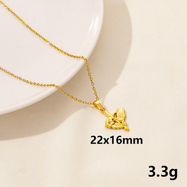 

PandaHall Stylish Stainless Steel Bird Pendant Necklace for Women Stainless Steel