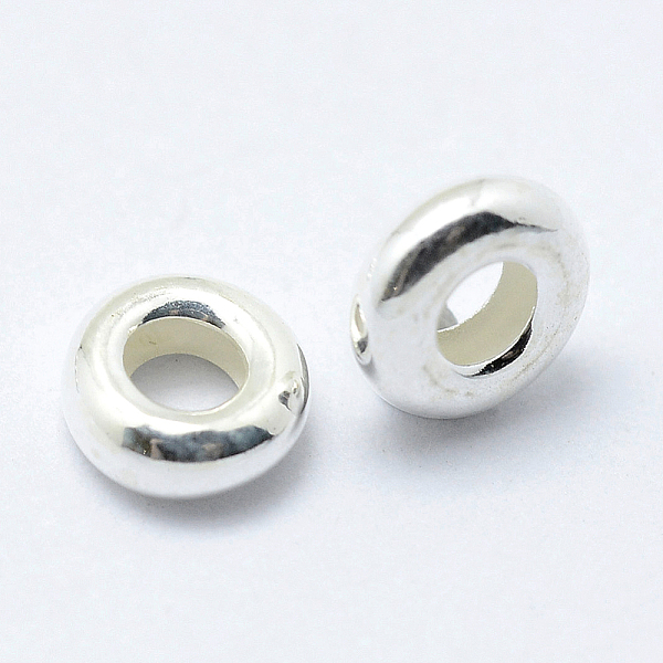 

PandaHall 925 Sterling Silver Spacer Beads, Rondelle, Silver, 7x2.5mm, Hole: 2.5mm Sterling Silver Rondelle
