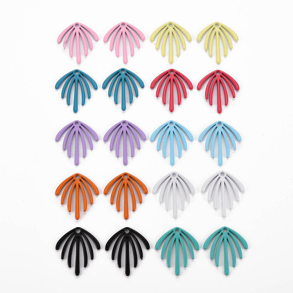 

PandaHall Spray Painted Alloy Pendants, Cadmium Free & Lead Free, Fan, Mixed Color, 22x20x1.5mm, Hole: 1.8mm Alloy Fan Multicolor