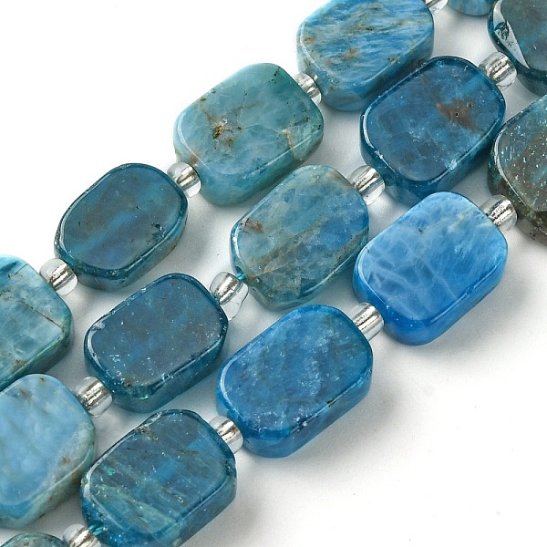 

PandaHall Natural Apatite Beads Strands, with Seed Beads, Rectangle, 11.5~12.5x7.5~10x5~6.5mm, Hole: 0.8~0.9mm, about 13pcs/strand...