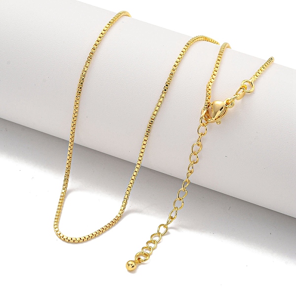 

PandaHall Brass Box Chain Necklaces for Women, Real 18K Gold Plated, 16.42 inch(417mm) Brass