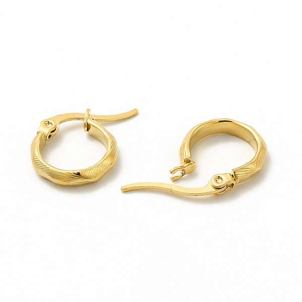 

PandaHall 201 Stainless Steel Grooved Hoop Earrings with 304 Stainless Steel Pin for Women, Golden, 29x31x3mm, Pin: 0.6x1mm 201 Stainless...