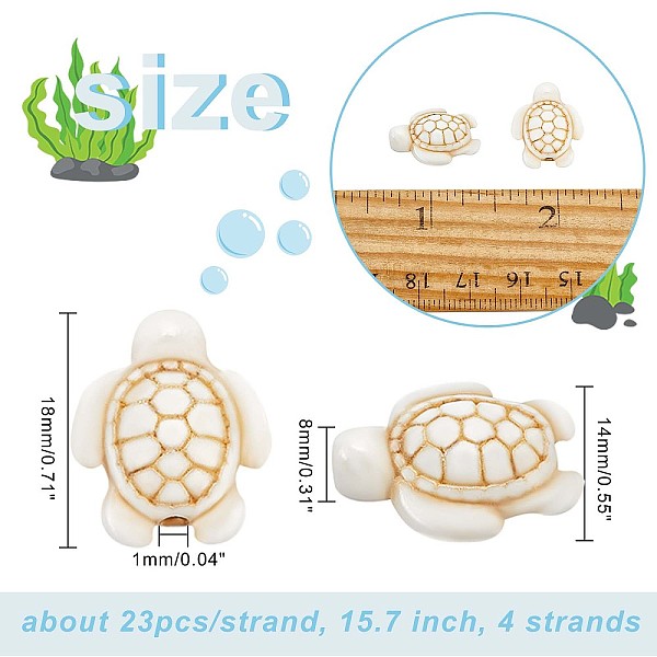 

PandaHall 4 Strands about 92 Pcs Tortoise Turquoise Bead Strands, Floral White Turtle Charms Gemstone Stone Spacer Beads for Jewelry Making...
