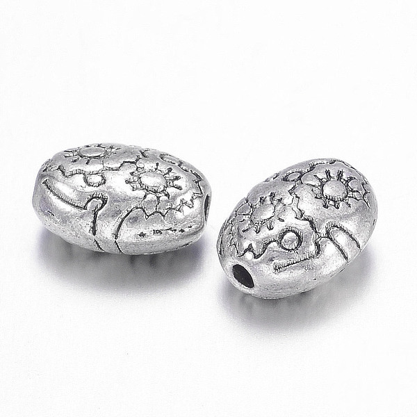 

PandaHall Tibetan Style Alloy Beads, Lead Free & Nickel Free & Cadmium Free, Oval, Antique Silver, about 6mm wide, 8mm long, 4.1mm thick...