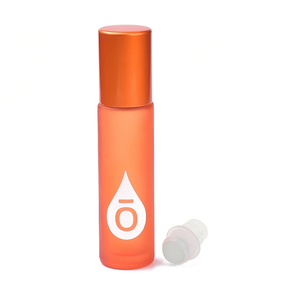 

PandaHall Glass Color Essential Oil Empty Perfume Bottles, with PP Plastic Caps and Roller Ball, Column, Frosted, Orange, 2x8.5cm, Capacity...